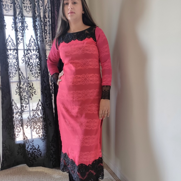 Indian suit, chicken plazo wit Georgette ku - Picture 4 of 7